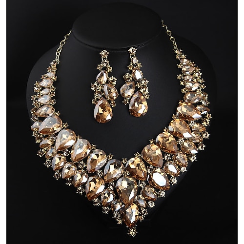 235-GS3752 - 22K Gold Necklace & Drop Earrings Set with Cz | 22k gold  necklace, Earring set, Drop earrings