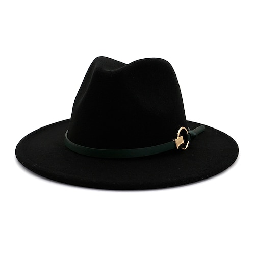 

Men's Fedora Hat Brim Hat Black Yellow Party Solid Colored