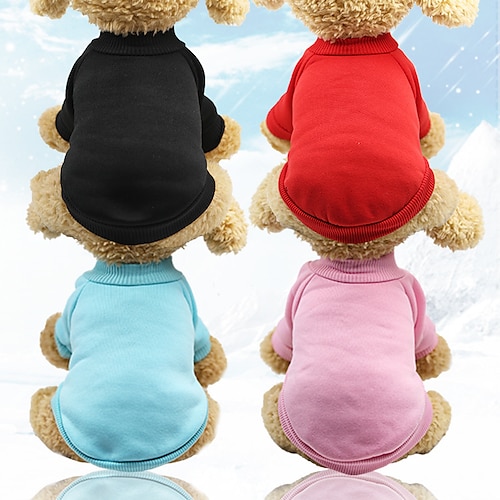 

Dog Cat Sweater Sweatshirt Jumpsuit Ordinary Winter Dog Clothes Puppy Clothes Dog Outfits Black Red Blue Costume for Girl and Boy Dog Polyester Velour Mixed Material XS S M L XL XXL