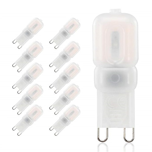 

10pcs 3W LED Bi-pin Lights Bulbs 300lm G9 14LED Beads SMD 2835 Dimmable Landscape 30W Halogen Bulb Replacement Warm Cold White 360 Degree Beam Angle 220-240V