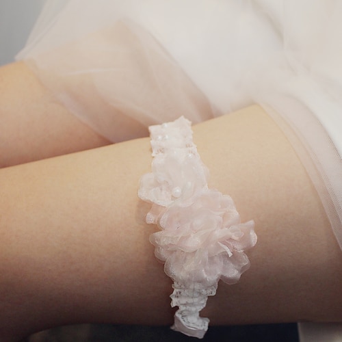 

Chiffon / Plastic Wedding / Simple Style Wedding Garter With Imitation Pearl / Lace Garters Wedding Party