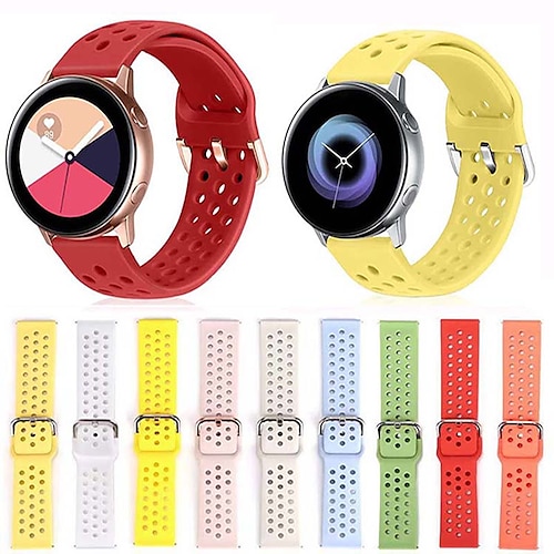 

Sport Silicone Watch Band For Samsung Galaxy Watch Active 2 40mm / 44mm / Galaxy Watch 42mm / Gear S2 Classic / Gear Sport Replaceable Bracelet Wrist Strap Wristband