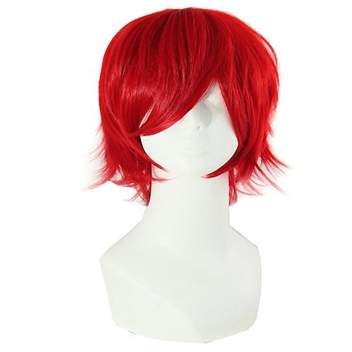 

Synthetic Wig Curly Asymmetrical Wig Short Red Synthetic Hair 11 inch Women's Red