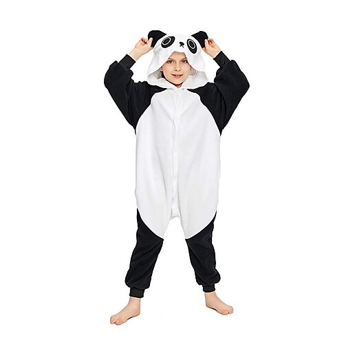 Kid's Kigurumi Pajamas Panda Animal Patchwork Onesie Pajamas Polar Fleece Cosplay For Boys and Girls Christmas Animal Sleepwear Cartoon Festival / Holiday Costumes / Leotard / Onesie