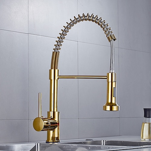 

Kitchen faucet - Single Handle One Hole Electroplated Pull-out / Pull-down / Tall / High Arc Centerset Contemporary Kitchen Taps
