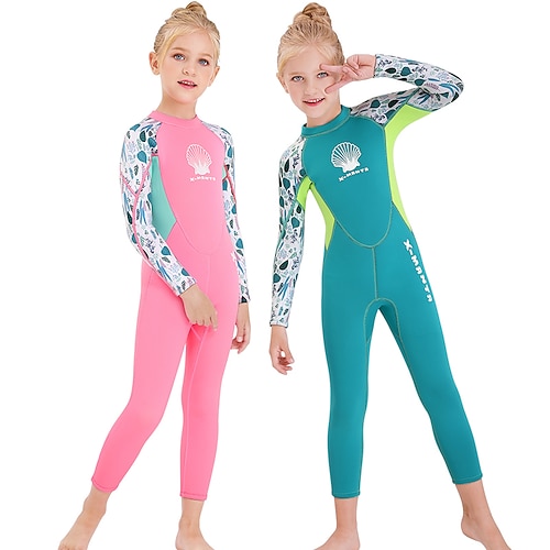 

Dive&Sail Girls' Full Wetsuit 2.5mm SCR Neoprene Diving Suit Thermal Warm UPF50 Anatomic Design High Elasticity Long Sleeve Back Zip - Swimming Diving Surfing Scuba Patchwork Autumn / Fall Spring