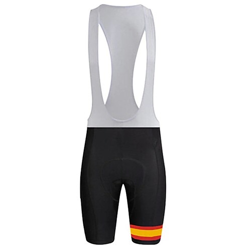 

21Grams Men's Cycling Bib Shorts Bike Bib Shorts Pants / Trousers Mountain Bike MTB Road Bike Cycling Sports Germany Spain National Flag Breathable Ultraviolet Resistant Quick Dry Wearable White Black