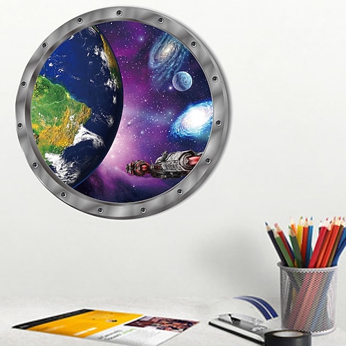 

Space Planet Wall Sticker Cartoon Earth Kids Room Bedroom Nursery Mural Decals PVC Removable Decorative Post / Toilet Seat Wall Sticker Art Bathroom Decals Decor 29X29cm