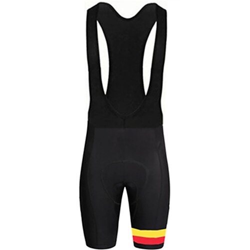 

21Grams Men's Cycling Bib Shorts Bike Bib Shorts Pants / Trousers Mountain Bike MTB Road Bike Cycling Sports Belgium National Flag Breathable Ultraviolet Resistant Quick Dry Wearable White Black