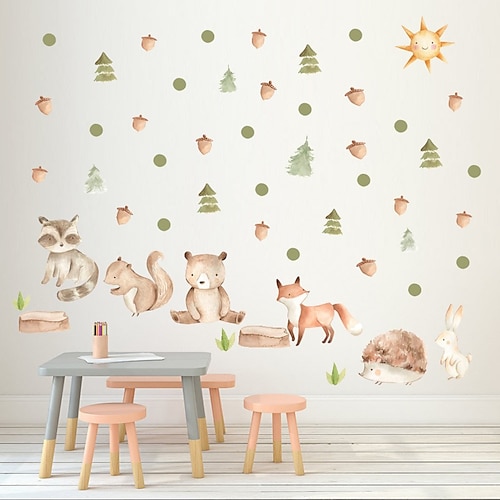 

Animals Floral Botanical Nursery Decoration Holiday Wall Decal Wall Stickers 53X27cm For Living Room Bedroom Kids Room