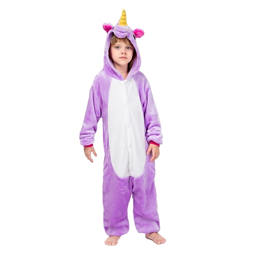 

Kid's Kigurumi Pajamas Unicorn Patchwork Onesie Pajamas Flannelette Cosplay For Boys and Girls Carnival Animal Sleepwear Cartoon Festival / Holiday Costumes