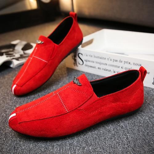 

Men's Loafers & Slip-Ons Comfort Loafers Driving Loafers Casual Office & Career Walking Shoes Suede Breathable Black Red Gray Fall Spring Summer