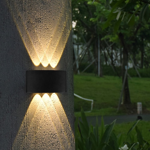 

наружный светодиодный настенный светильник, водонепроницаемый, 6 Вт, освещение вверх и вниз, внутренний изогнутый настенный светильник с двойной головкой, современная спальня, теплый белый свет
