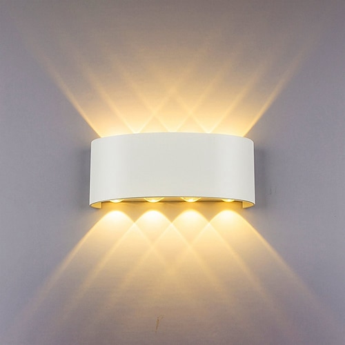 

Outdoor Wall Lights 8W LED Aluminum Wall Lamp Sconce Indoor Up Down IP65 Waterproof White Black Modern for Patio Garden Stairs Bedroom Aisle Pathway Bathroom Light