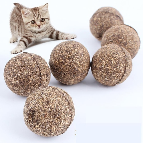 

4pcs Pet Cat Natural Catnip Treat Ball Funny Playing Catch Teaser Chewing Chat Jouet