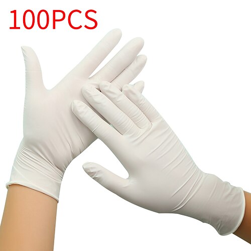100pcs gants en latex jetables gants en caoutchouc gants de nettoyage gants de travail