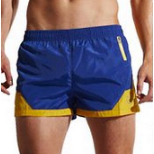 

Men's Swimwear Bottoms Plus Size Swimsuit Color Block Blue Bathing Suits