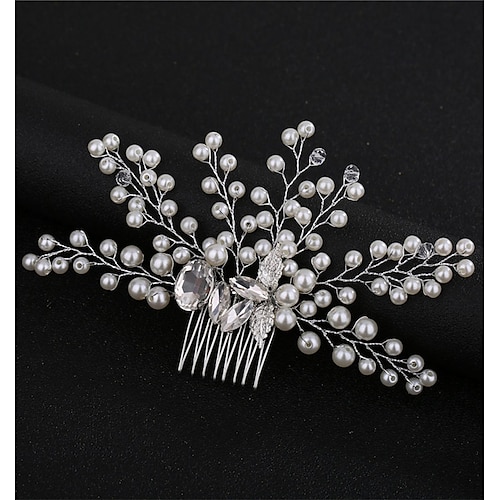 

Hair Combs Imitation Pearl Alloy Wedding Birthday Simple Style With Crystal Headpiece Headwear