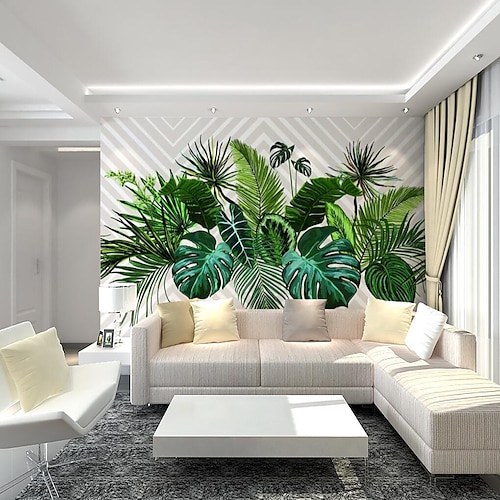 

Mural Wallpaper Wall Sticker Covering Print Tropical Palm Leaf Canvas Home Décor Adhesive Required / Peel and Stick Removable