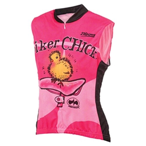 

21Grams Women's Cycling Jersey Cycling Vest Sleeveless Mountain Bike MTB Road Bike Cycling Fuchsia Bird Bike Jersey UV Resistant Breathable Quick Dry Back Pocket Polyester Spandex Sports Bird