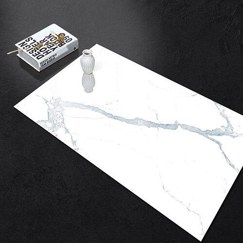 

Self-adhesive Marble Floor Tile Wall Sticker PVC Oil-proof Waterproof for Home Living Room Bedroom Kitchen Bathroom 6090cm