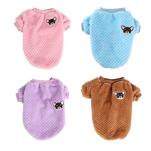

Dog Cat Coat Solid Colored Casual / Daily Simple Style Winter Dog Clothes Puppy Clothes Dog Outfits Purple Blue Pink Costume for Girl and Boy Dog Fleece S M L XL XXL