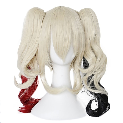 

Ponytail Wig Suicide Squad Harley Quinn Cosplay Wigs Women's With Ponytail 16 inch Heat Resistant Fiber Plaited Blonde Adults' Anime Wig