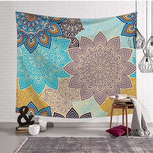 

Mandala Bohemian Wall Tapestry Art Decor Blanket Curtain Hanging Home Bedroom Living Room Dorm Decoration Boho Hippie Psychedelic Geometric Pattern Indian