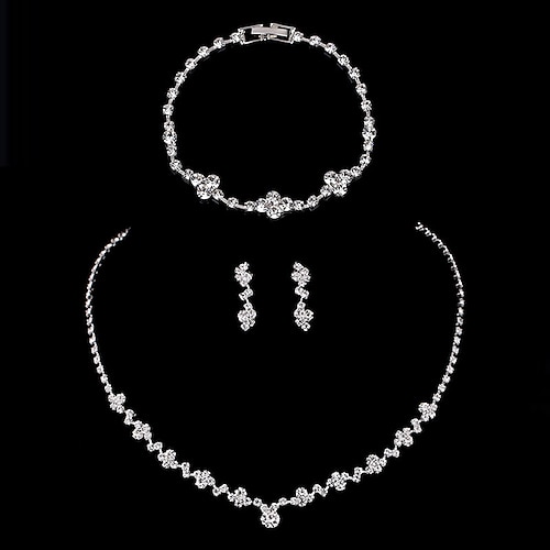 

1 set Jewelry Set Bridal Jewelry Sets For Women's Wedding Anniversary Party Evening Rhinestone Alloy Tennis Chain / Gift / Engagement