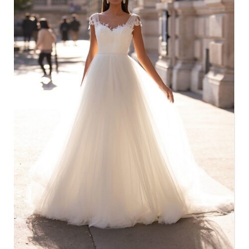 

A-Line Wedding Dresses V Neck Floor Length Sleeveless Country Plus Size with Draping 2022