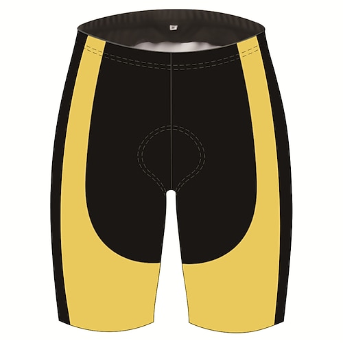 

21Grams Men's Cycling Shorts Summer Spandex Polyester Bike Shorts Pants Padded Shorts / Chamois 3D Pad Breathable Ultraviolet Resistant Sports Solid Color Black / Yellow Mountain Bike MTB Road Bike