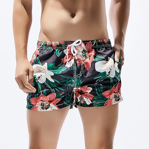 

SEOBEAN Men's Swim Trunks Swim Shorts Quick Dry Board Shorts Bathing Suit with Pockets Drawstring Swimming Surfing Beach Water Sports Painting Spring Summer / Micro-elastic