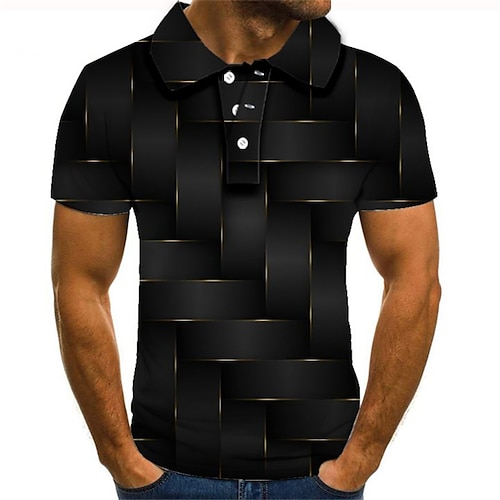 

Men's Collar Polo Shirt Golf Shirt Tennis Shirt Graphic Collar Shirt Collar Rainbow Plus Size Daily Going out Short Sleeve Clothing Apparel Streetwear Exaggerated / Slim