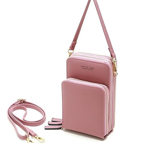 

Women's Leather Bag Messenger Bag Crossbody Bag PU Leather Solid Color Daily Green Black Gray Purple