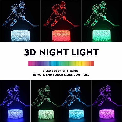 3D Optical Illusion Night Light – 16 Color Changing LED Lamp, USB Powered, Remote Control, Touch Switch, Kids Gift - View #12