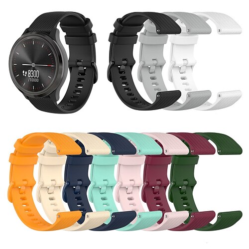 

1 pcs Smart Watch Band for Garmin Fenix 7S / 6S / 5S / 5S Plus Venu 2 Plus / Sq / Sq Music Forerunner 55/245/645/158 Vivoactive 3 Vivomove Sport / 3 / HR / Luxe / Style 20mm Silicone Smartwatch Strap