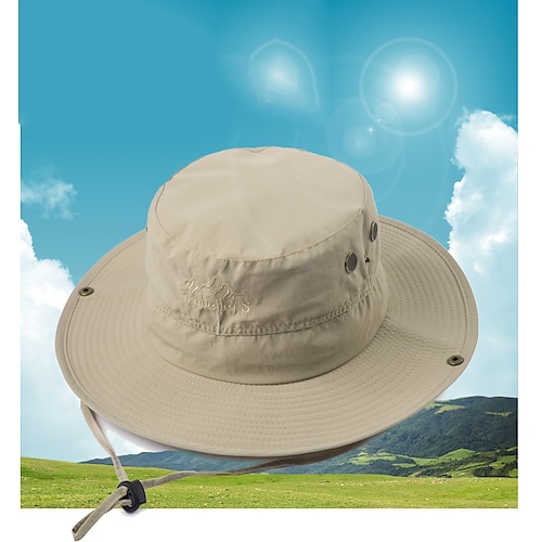

1 pcs Men's Women's Sun Hat Fishing Hat Hiking Hat Boonie hat Wide Brim Summer Outdoor Portable UV Sun Protection Sunscreen Anti-Mosquito Hat Solid Color Nylon Dark Grey Army Green Khaki for Hunting