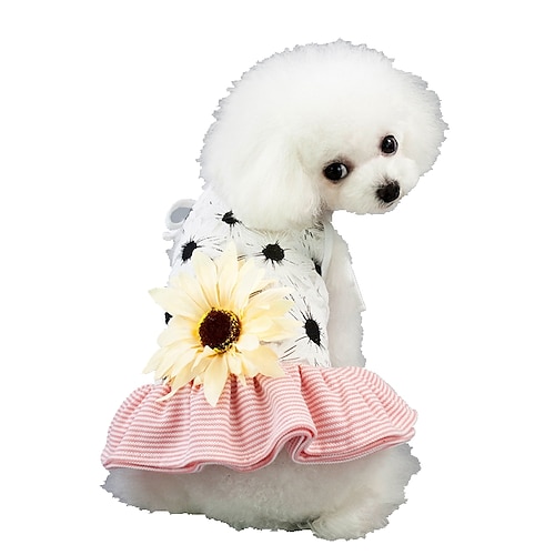 

Dog Dress Flower Sweet Style Flower Style Dog Clothes Puppy Clothes Dog Outfits Black Pink Costume for Girl and Boy Dog Polyester XS S M L XL