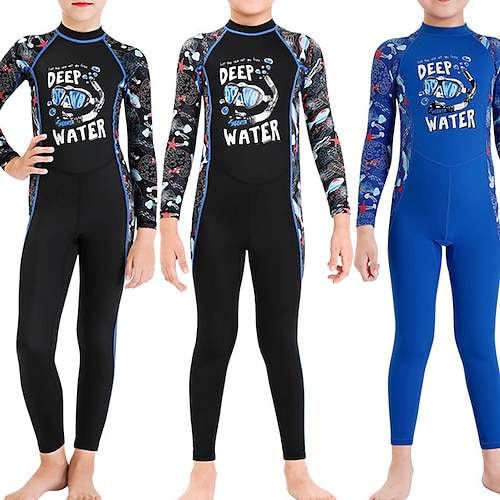 

Dive&Sail Boys Girls' Rash Guard Dive Skin Suit UV Sun Protection UPF50 Breathable Full Body Swimsuit Back Zip Swimming Diving Surfing Snorkeling Optical Illusion Autumn / Fall Spring Summer