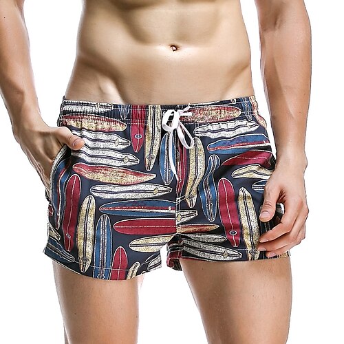 

SEOBEAN Men's Swim Shorts Swim Trunks Board Shorts Bottoms Quick Dry Micro-elastic Drawstring With Pockets - Swimming Surfing Beach Water Sports Painting Spring Summer