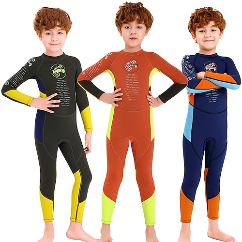 

Dive&Sail Boys Girls' Full Wetsuit 2.5mm SCR Neoprene Diving Suit Windproof UPF50 Anatomic Design High Elasticity Long Sleeve Back Zip - Swimming Diving Surfing Patchwork Autumn / Fall Winter Spring