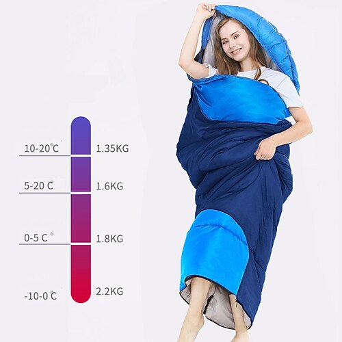 

Sovepose utendørs Camping Rektangulær til Voksen 0~5 °C Singel T / C Bomull Hold Varm Bærbar Vindtett Hurtigtørkende Pustende Tykk Hudvennlig 22080 cm Høst Vinter Vår sommer til Camping / Vandring