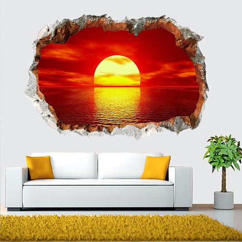 

Landscape Wall Stickers Living Room, Removable PVC Home Decoration Wall Decal 60X40cm