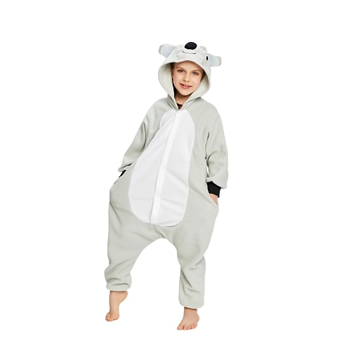 Pentru copii Pijamale Kigurumi Koala Animal Pijama Întreagă Lână polară Gri Cosplay Pentru Baieti si fete Haine de dormit pentru animale Desen animat Festival / Vacanță Costume / Leotard / Onesie