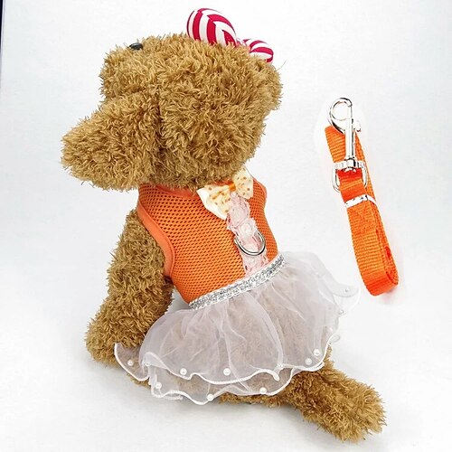 

Dog Harness Dress Puppy Clothes Bowknot Holiday Casual / Daily Wedding Party Dog Clothes Puppy Clothes Dog Outfits Black Red Pink Costume for Girl and Boy Dog Fabric S M L