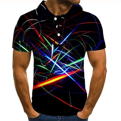herren golfshirt kurzarm plus size tennisshirt regenbogen grafik täglich ausgehen tops streetwear übertrieben