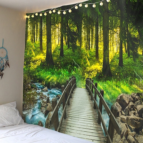 

Wall Tapestry Art Decor Blanket Curtain Picnic Tablecloth Hanging Home Bedroom Living Room Dorm Decoration Nature Landscape Forest Pathway