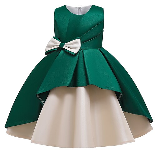 

Bambino Piccolo Da ragazza Vestito Collage Collage Con fiocco Blu Rosa Oro Al ginocchio Senza maniche Attivo stile sveglio Vestitini Standard