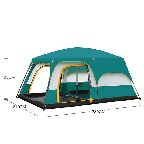 

5 person Cabin Tent Family Tent Outdoor Windproof UPF50 Rain Waterproof Double Layered Poled Camping Tent Three Rooms >3000 mm for Camping / Hiking / Caving Polyester 330210185 cm