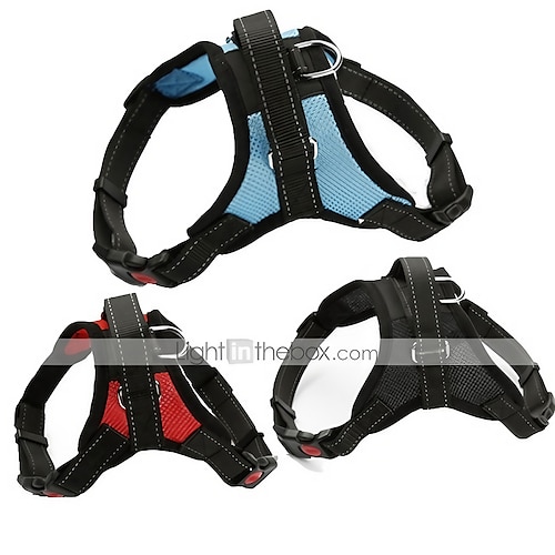 

Dog Harness Mesh Harness Adjustable / Retractable Vest Hiking Walking Solid Colored Mesh Black / Red Black / White Camouflage Color Blue / Red Black / Pink